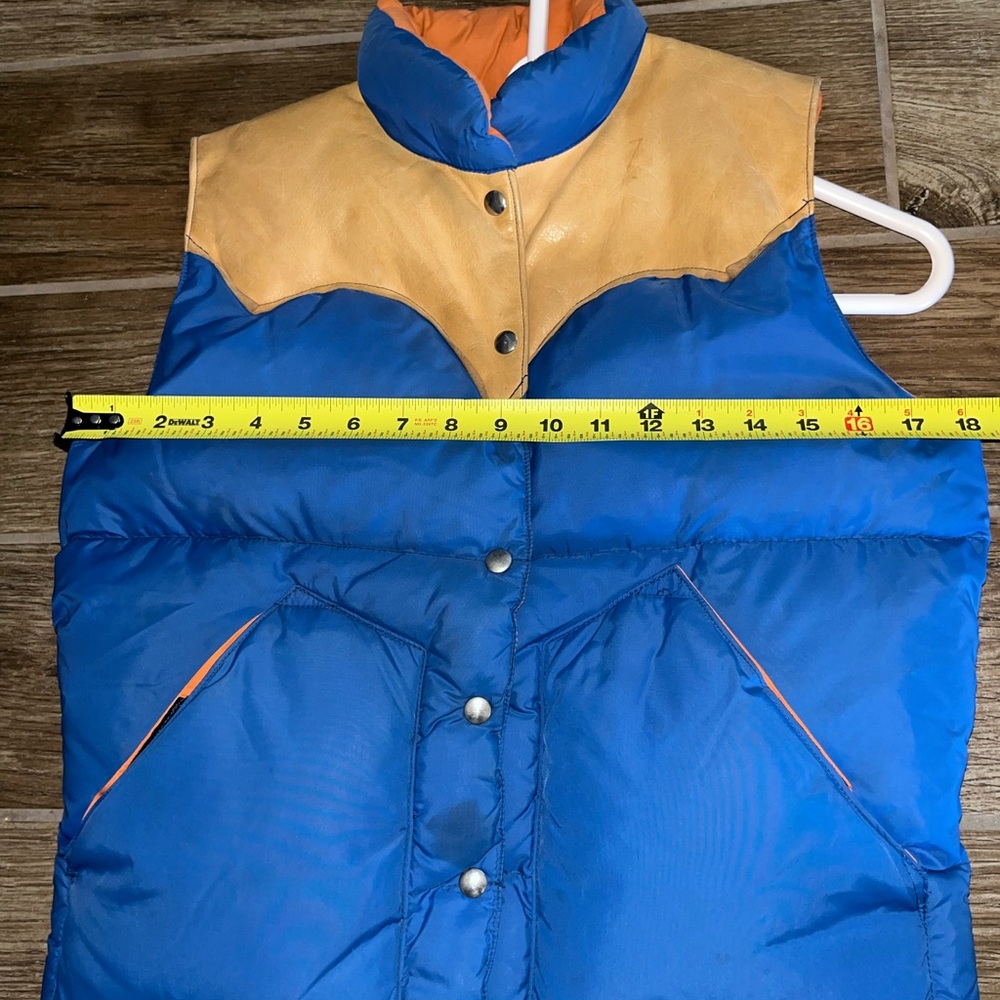 Rocky Mountain Featherbed Vintage blue Leather/ Down vest - Picture 6 of 8